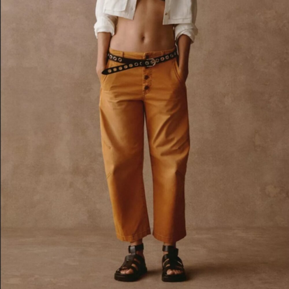 Anthropologie Tan Straight Leg Pants